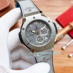 Copy Hublot Geneve Grey Dial With Rubber Strap 45mm Quartz Watch